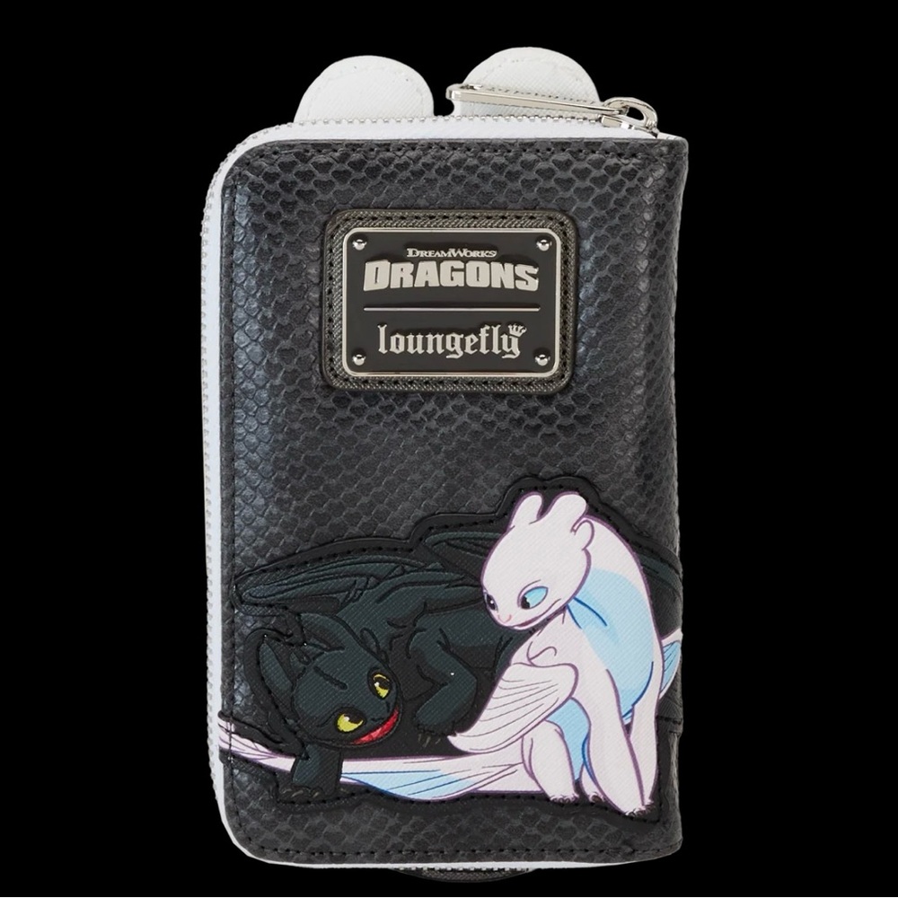 SOLD NWT LOUNGEFLY How to Train Your Dragon Light Fury Toothless Wallet - Picture 6 of 8